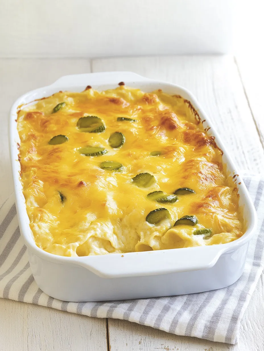 Easy Tangy Pickle Cheese Pasta Bake Recipe