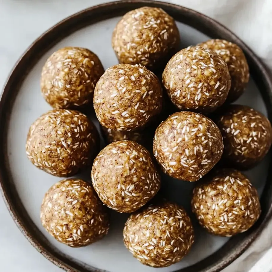 A bowl filled with banana energy bites.