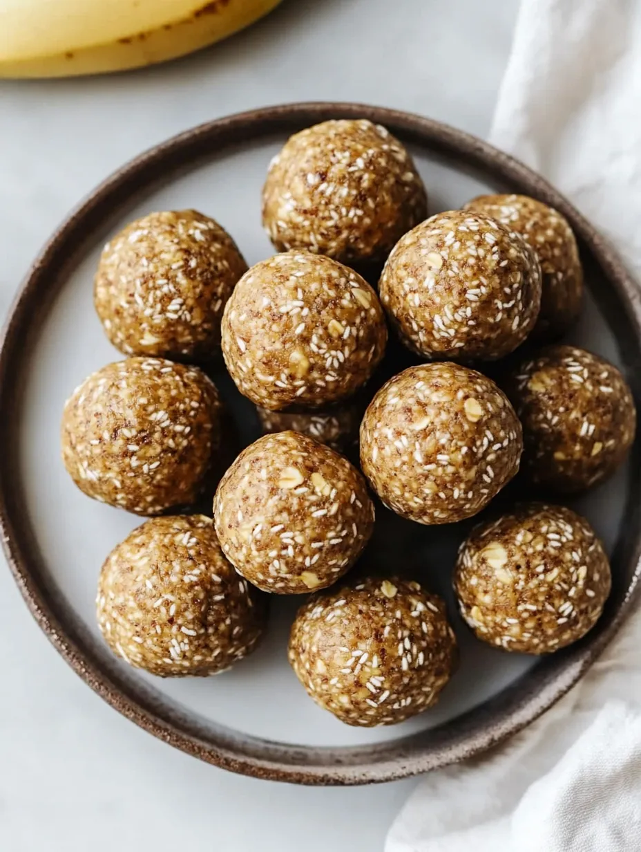 A bowl filled with homemade banana energy balls.