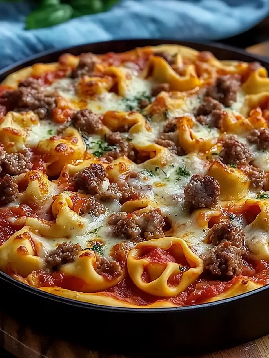 A pizza with meat and cheese on top.