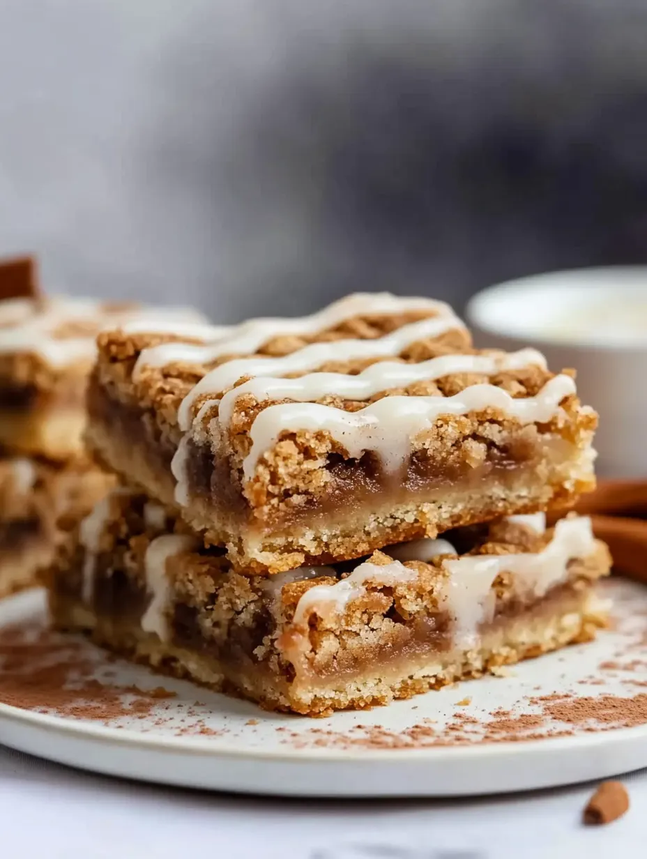 A stack of cinnamon roll blondies.