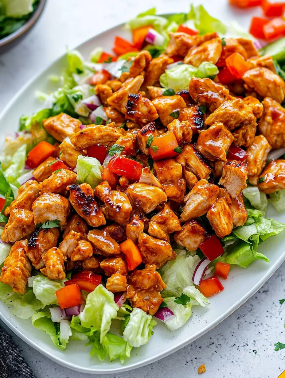 A plate of Honey Hot Chicken Salad.