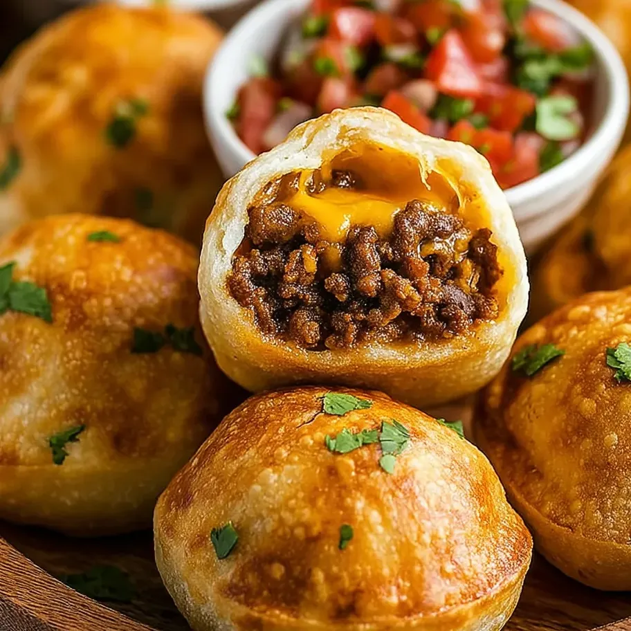 Cheesy taco bombs made in the air fryer.