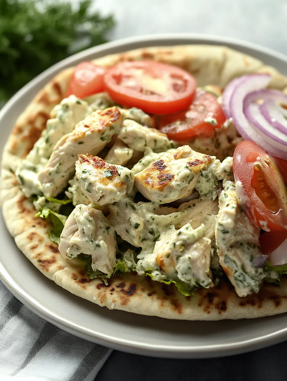 A plate of chicken salad with tomatoes, onions, and lettuce.