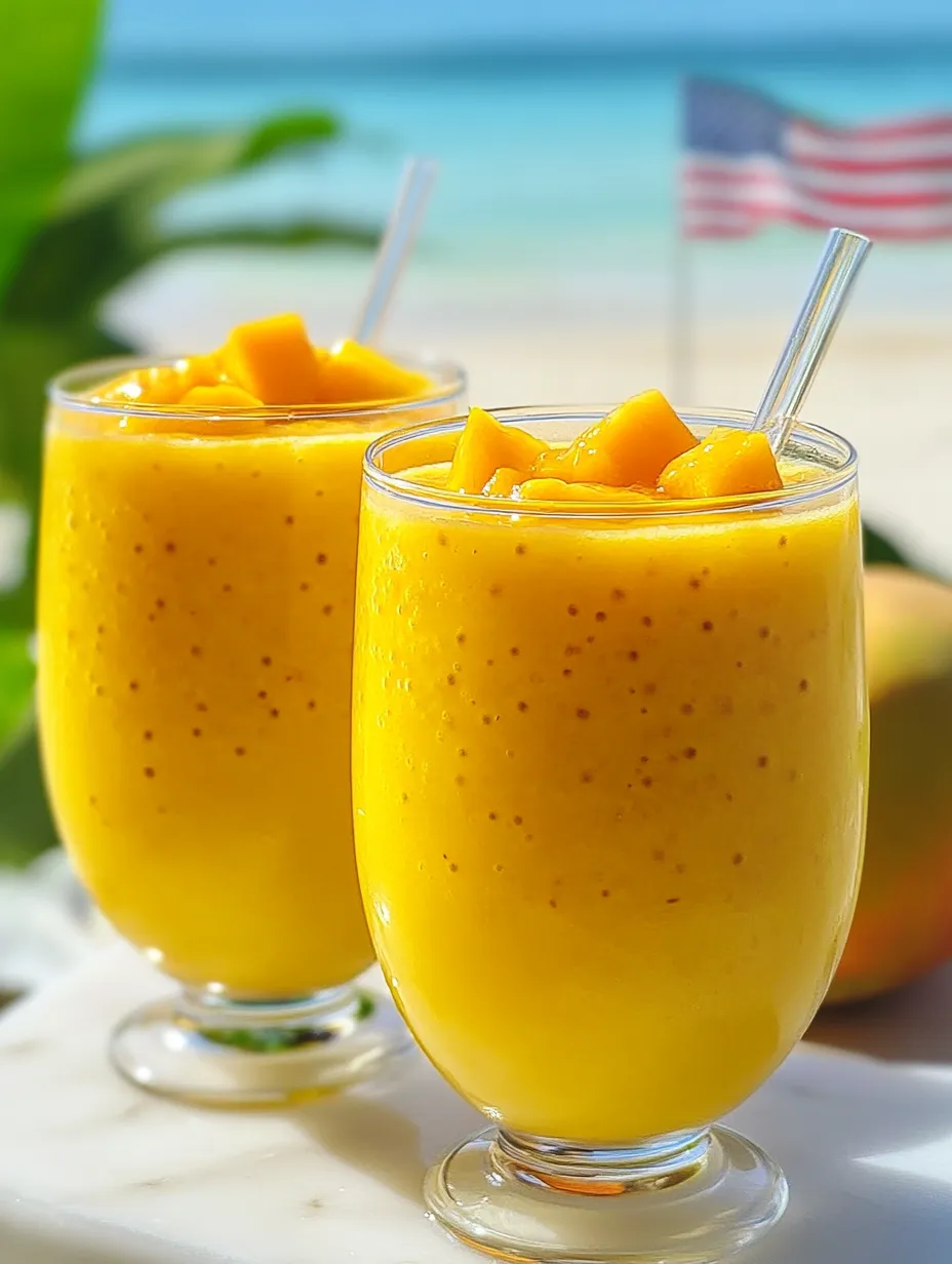 Two glasses of mango sago coconut