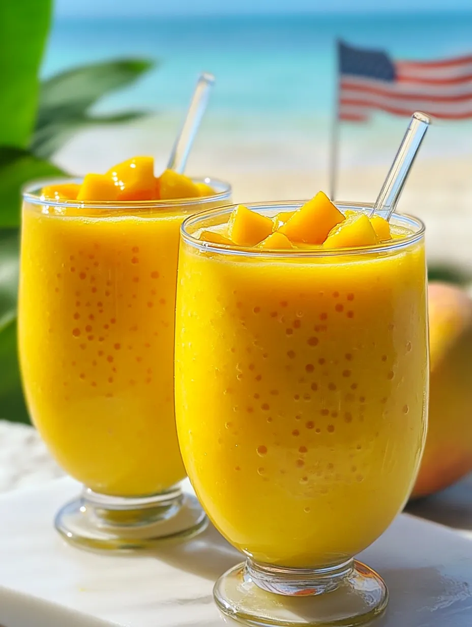 Two glasses of mango sago coconut delight.