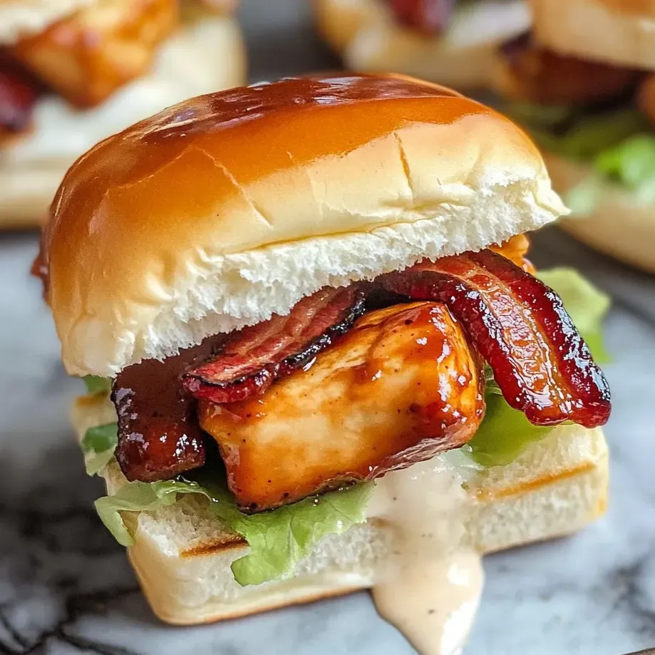 Effortless Chicken Bacon Sliders.