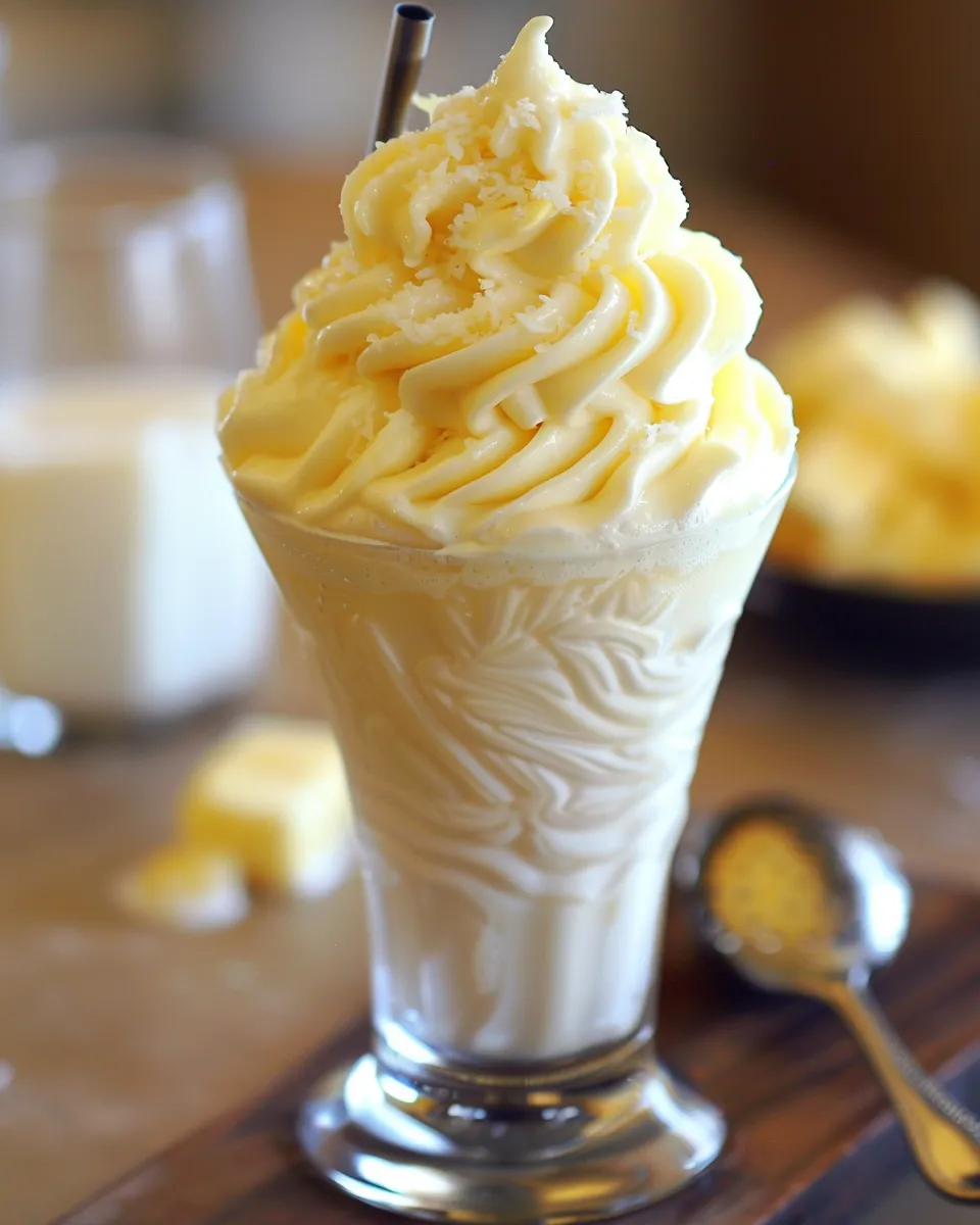 A glass of Dole Whip with Jus.