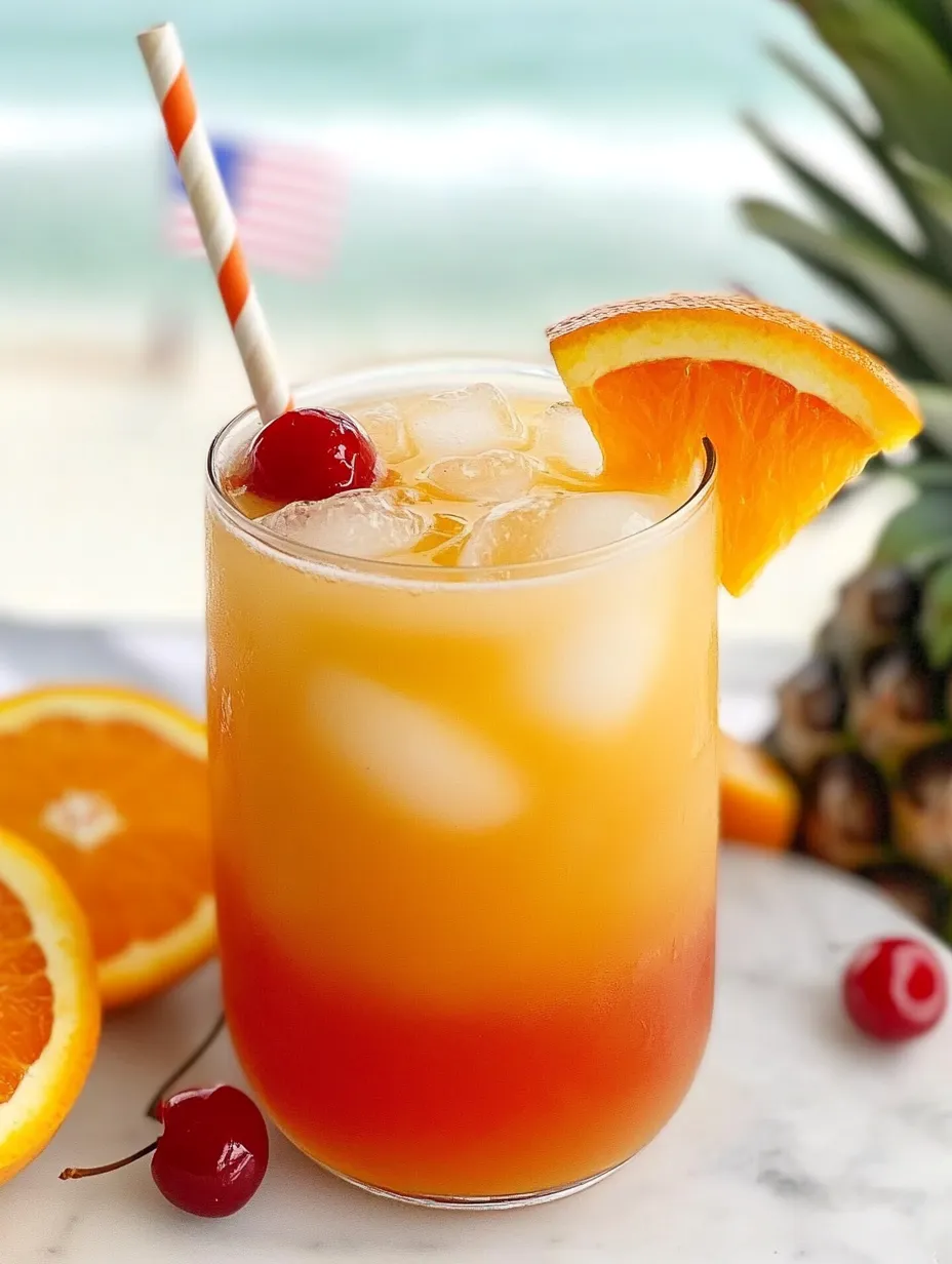 Colorful glass of sweet sunrise mocktail/virgin sunrise on display.