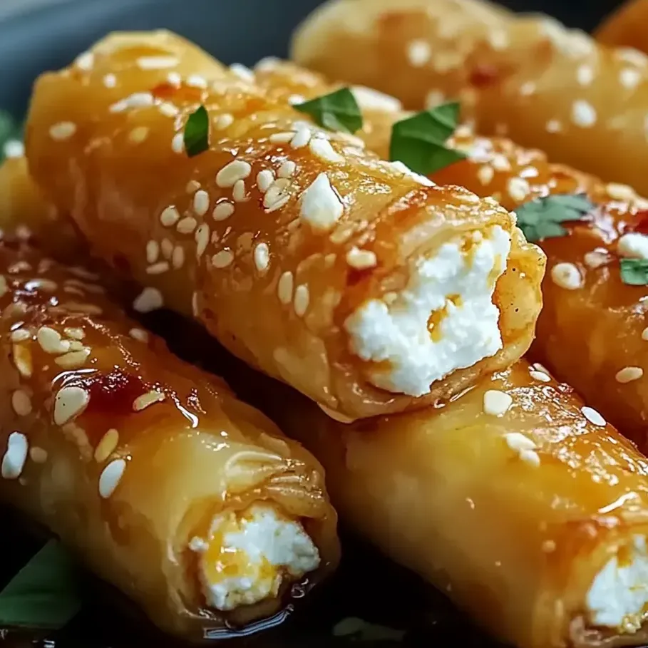 Oven fried feta chili honey.