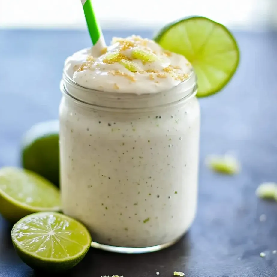 Glass of yogurt with a green straw. Super bright and fresh.