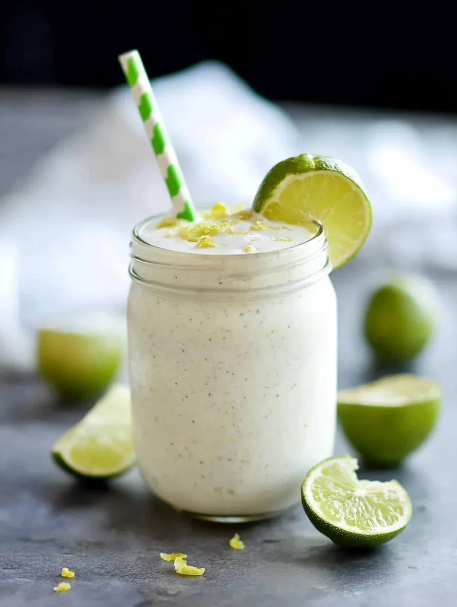 A glass with lime drink and a green straw.