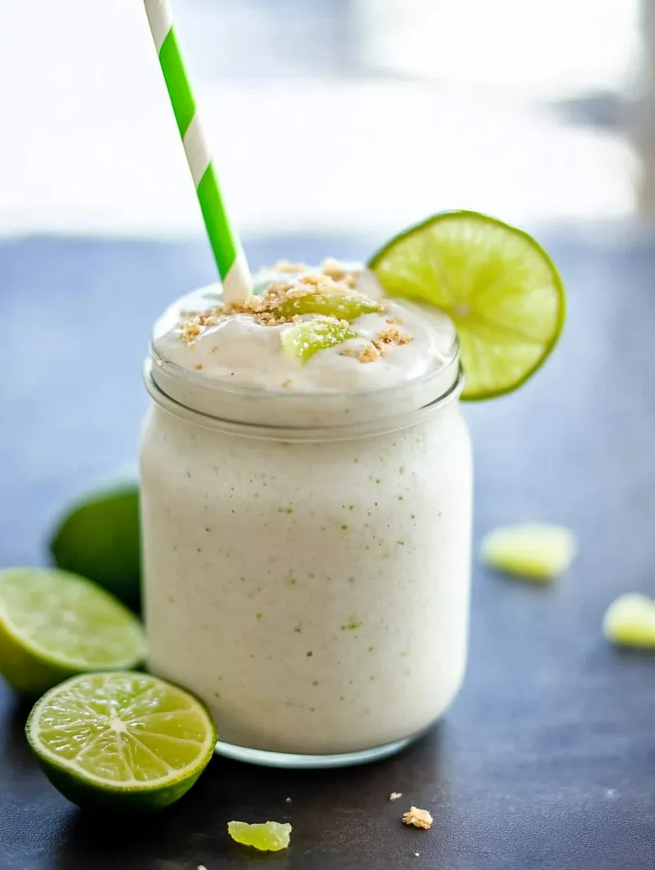 A glass filled with yogurt and a green straw.