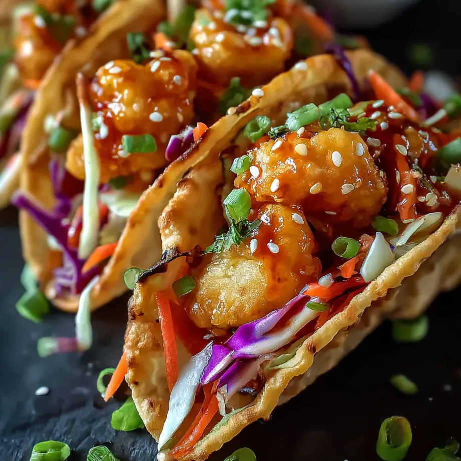 A taco with shrimp and veggies.
