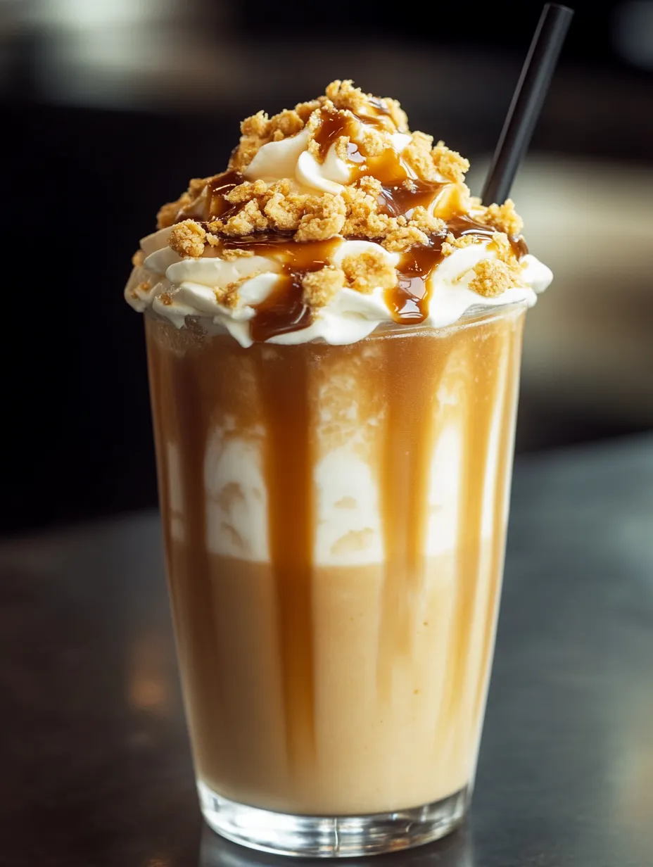Caramel sauce with whipped topping in a glass.