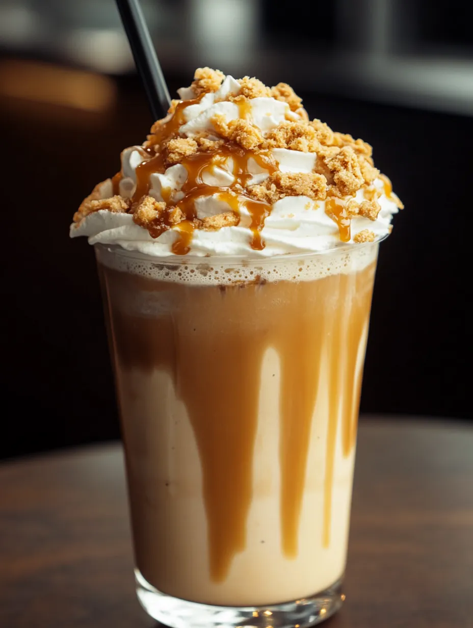 Caramel flavored chilled milk in a glass.