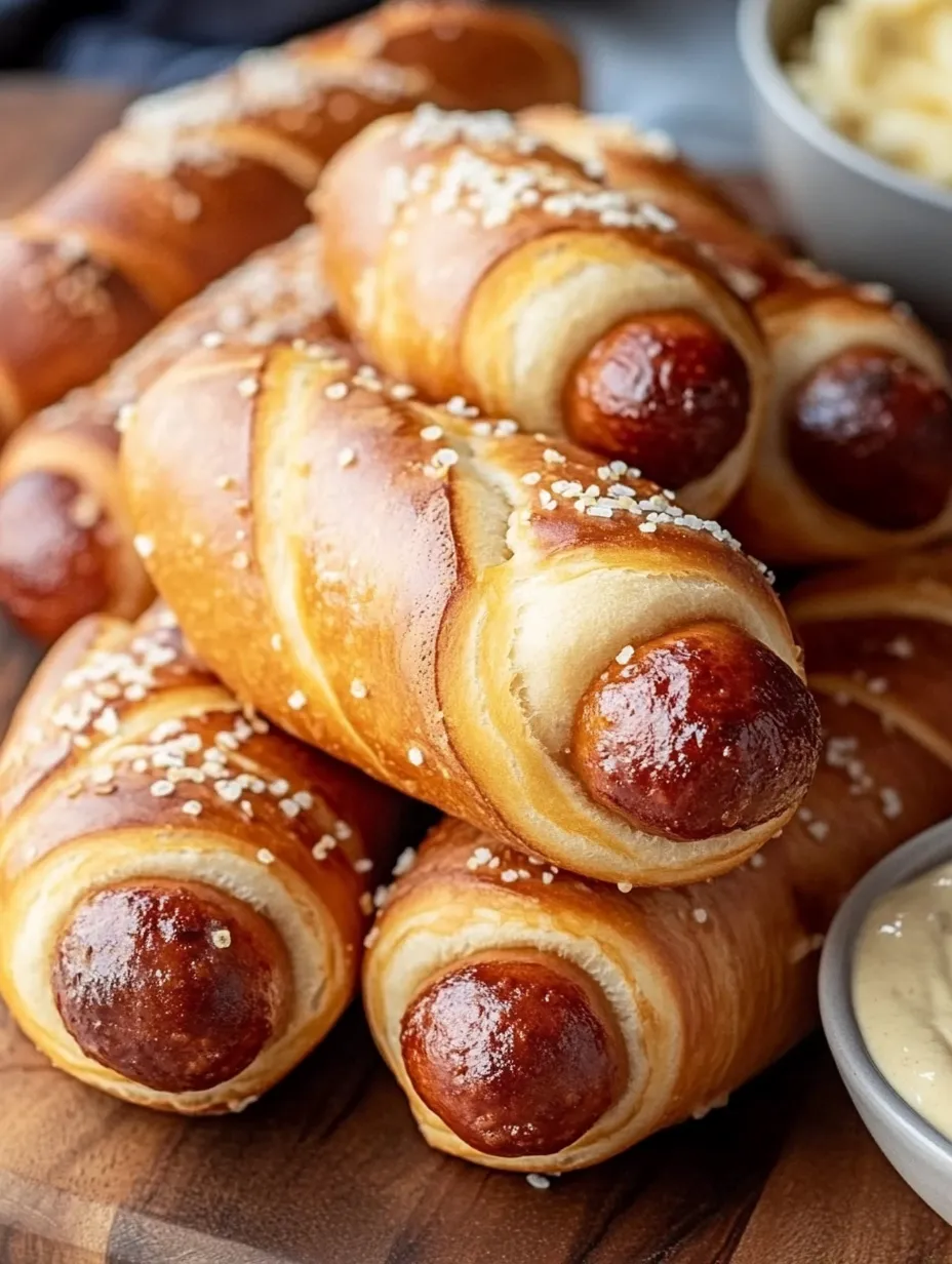 A pile of hot dogs with a bowl of mustard.