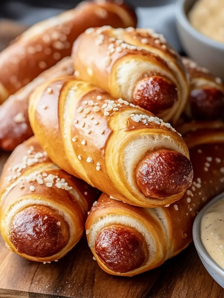 A pile of hot dogs with a bowl of mustard.
