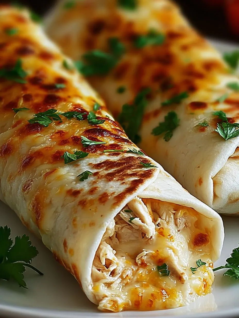 A plate with a burrito and a cheesy chicken wrap getting served.