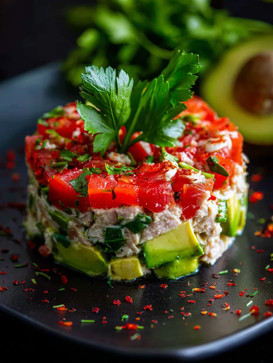 A plate covered with tomatoes, creamy avocado, and some bright cilantro.