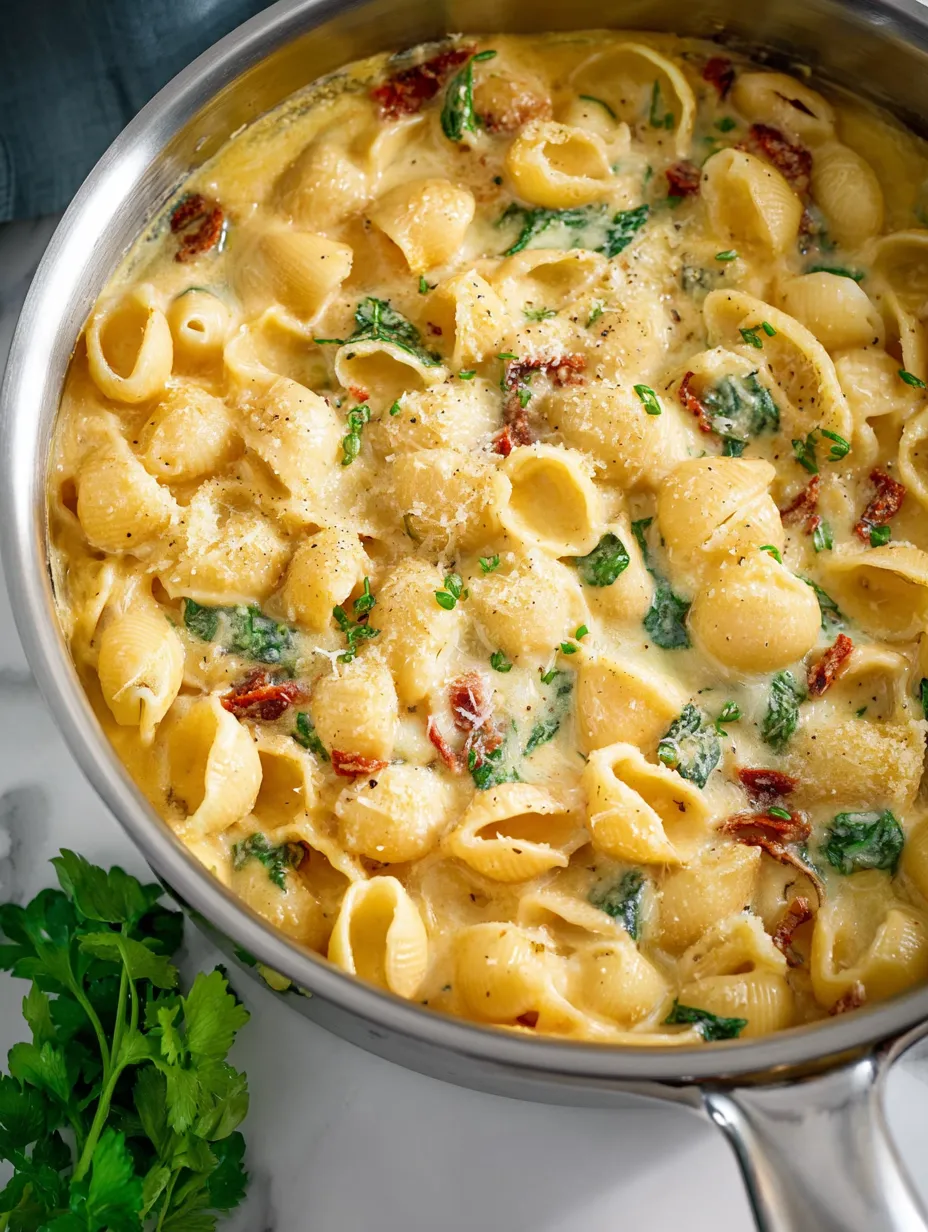 A bowl of pasta with cheese and herbs.