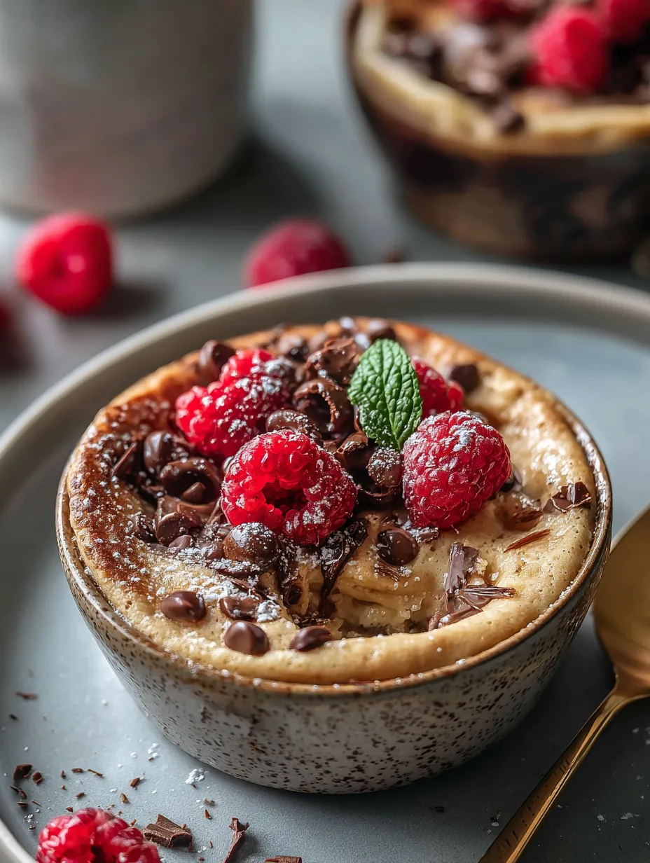 A bowl filled with chocolate and raspberries for dessert.