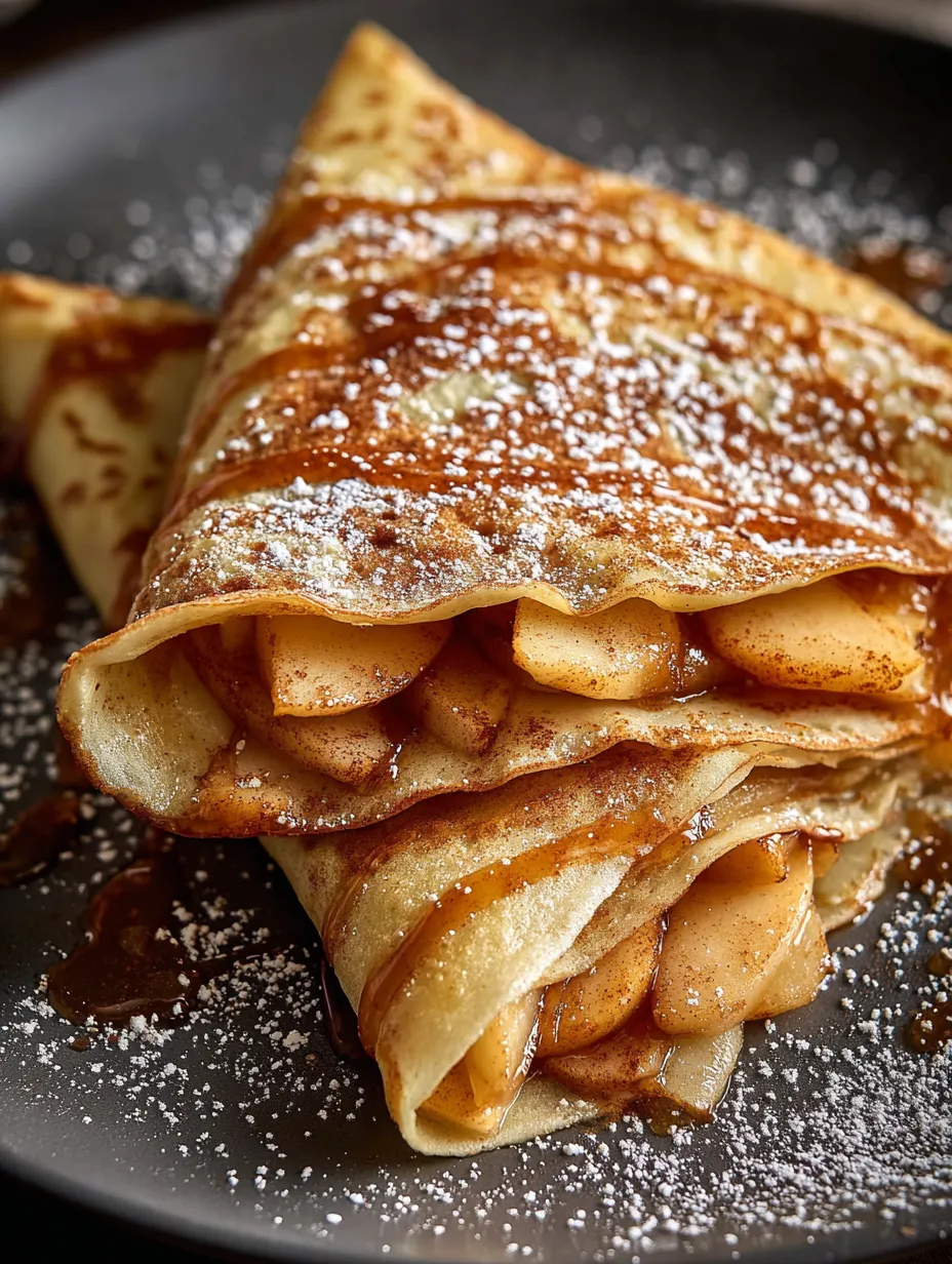 A pile of apple pies sprinkled with powdered sugar.