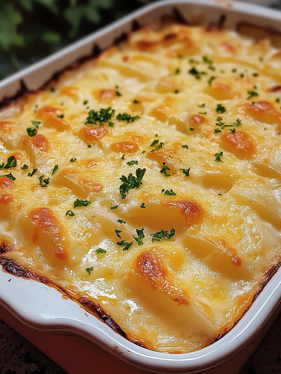 Dad’s Creamy Cheesy Au Gratin Potatoes recipe