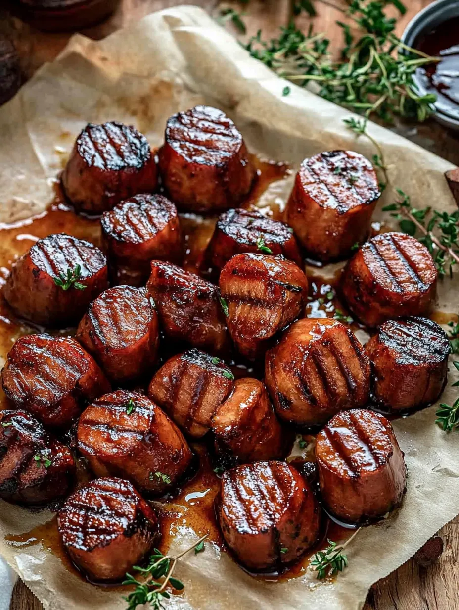 Easy Maple BBQ Hasselback Kielbasa Bites Recipe