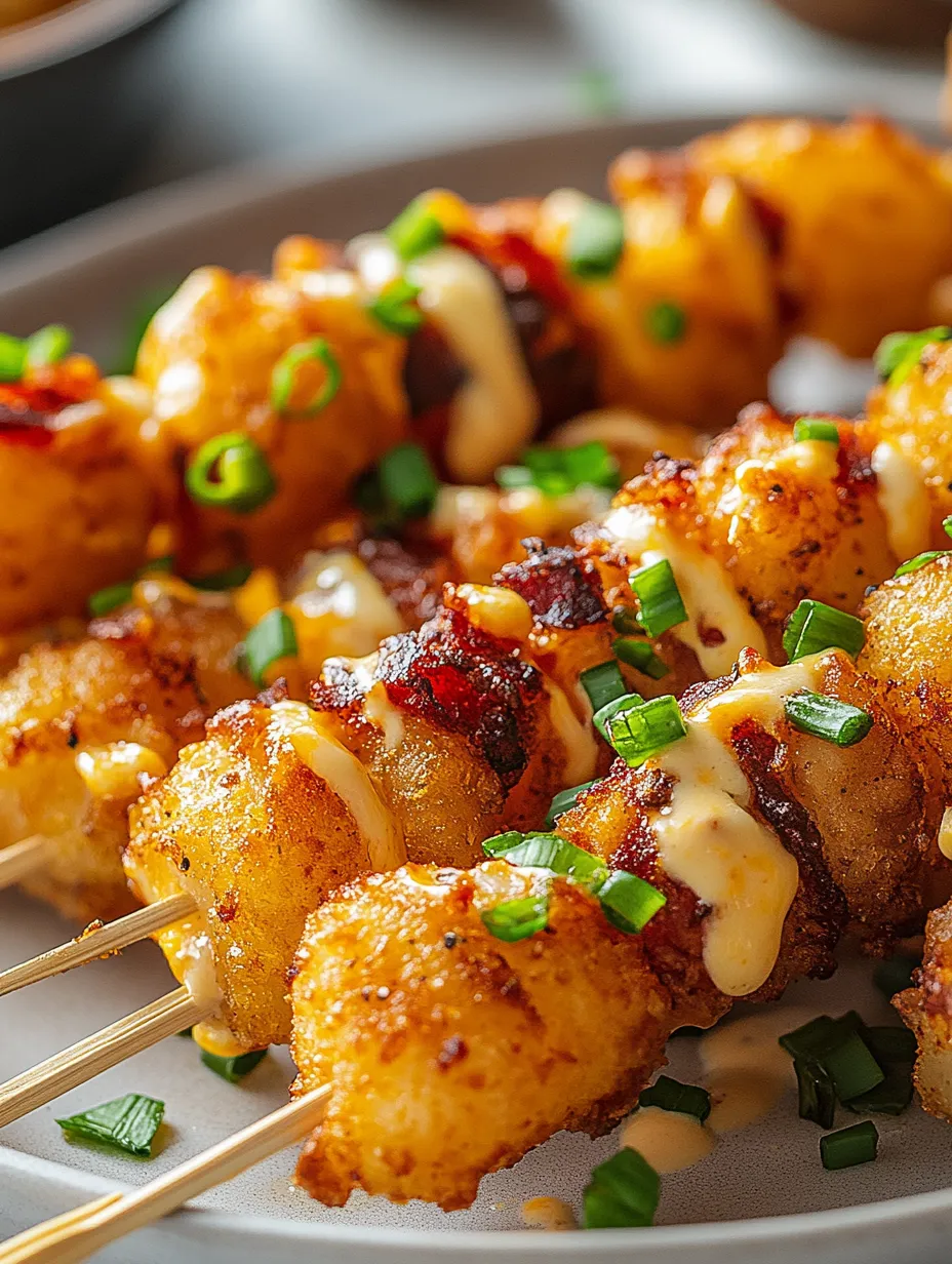 Loaded Tater Tot Skewers Recipe