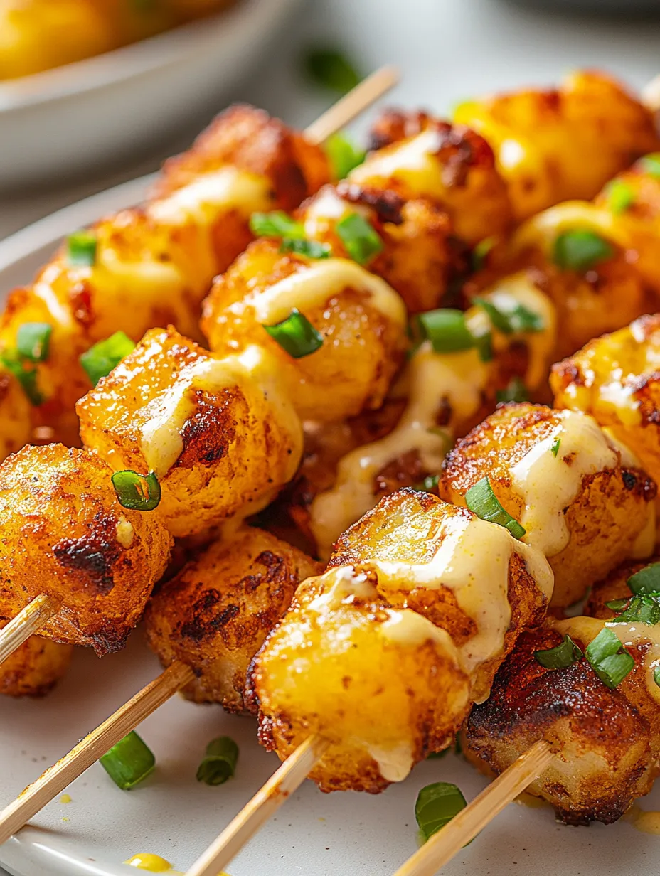 Easy Loaded Tater Tot Skewers