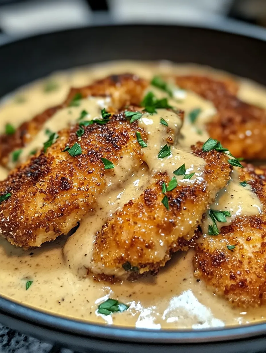 Easy Parmesan Crusted Chicken with Creamy Garlic Sauce Recipe