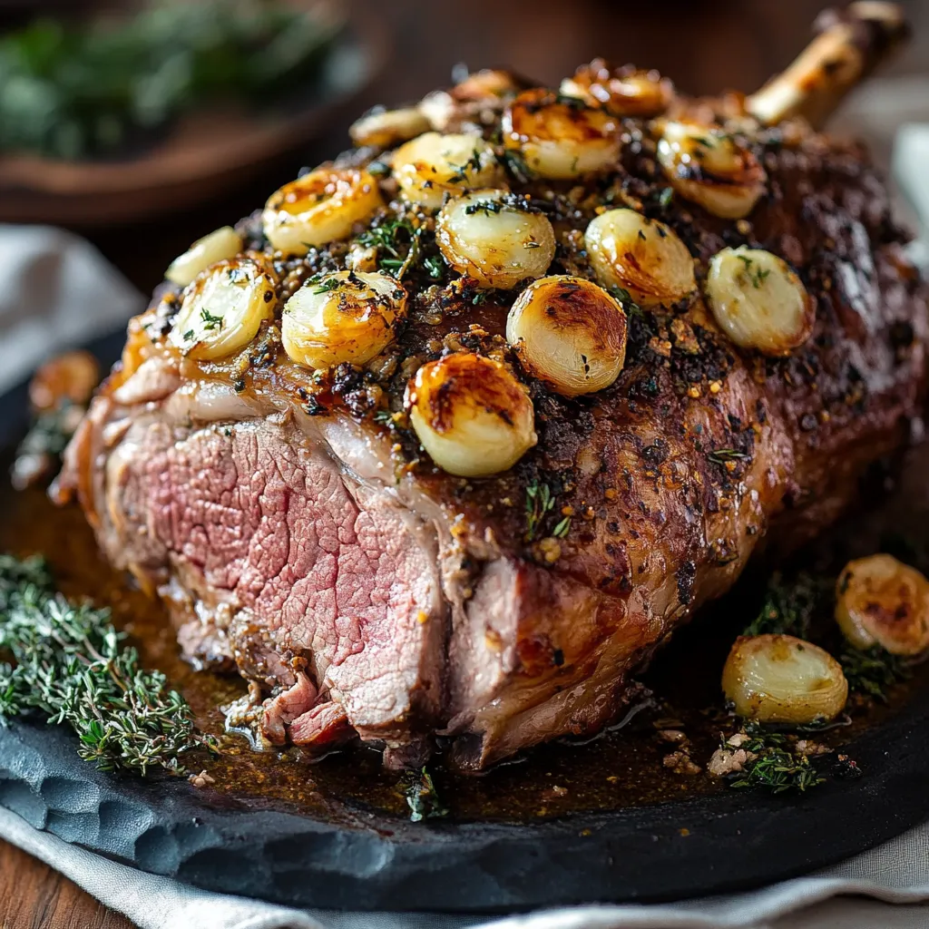 Easter Garlic Butter Roasted Leg of Lamb