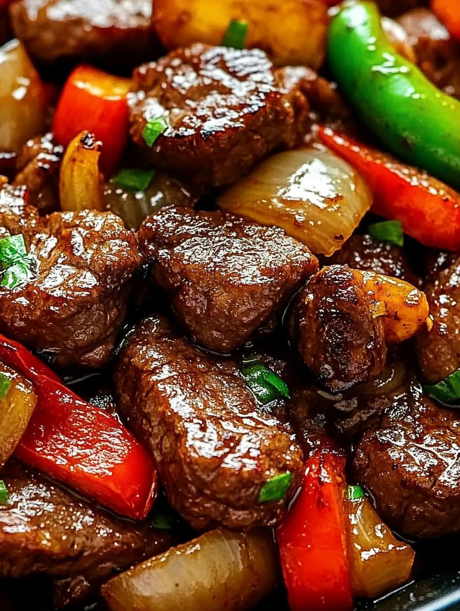 Easy Pepper Steak with Bell Peppers and Onion