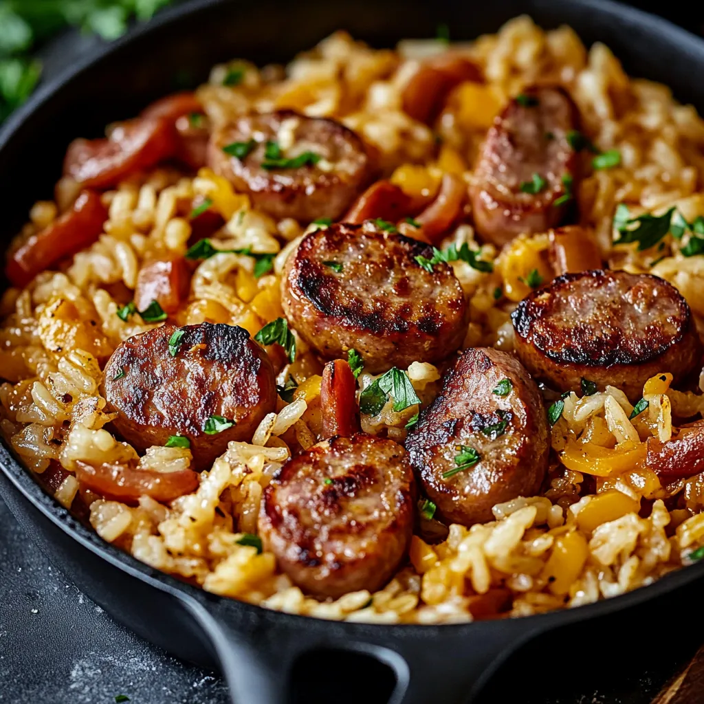 SAUSAGE AND RICE SKILLET