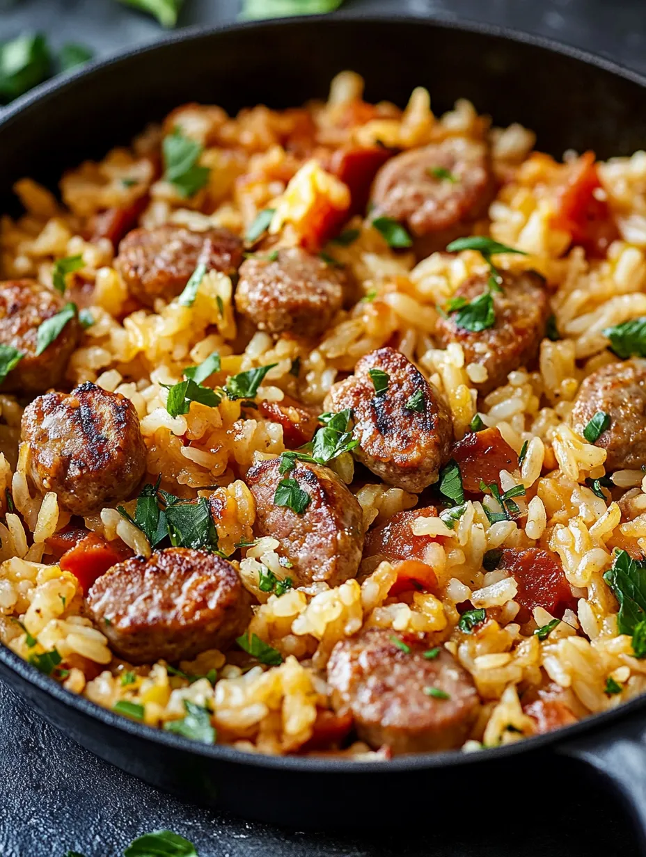 EASY SAUSAGE AND RICE SKILLET