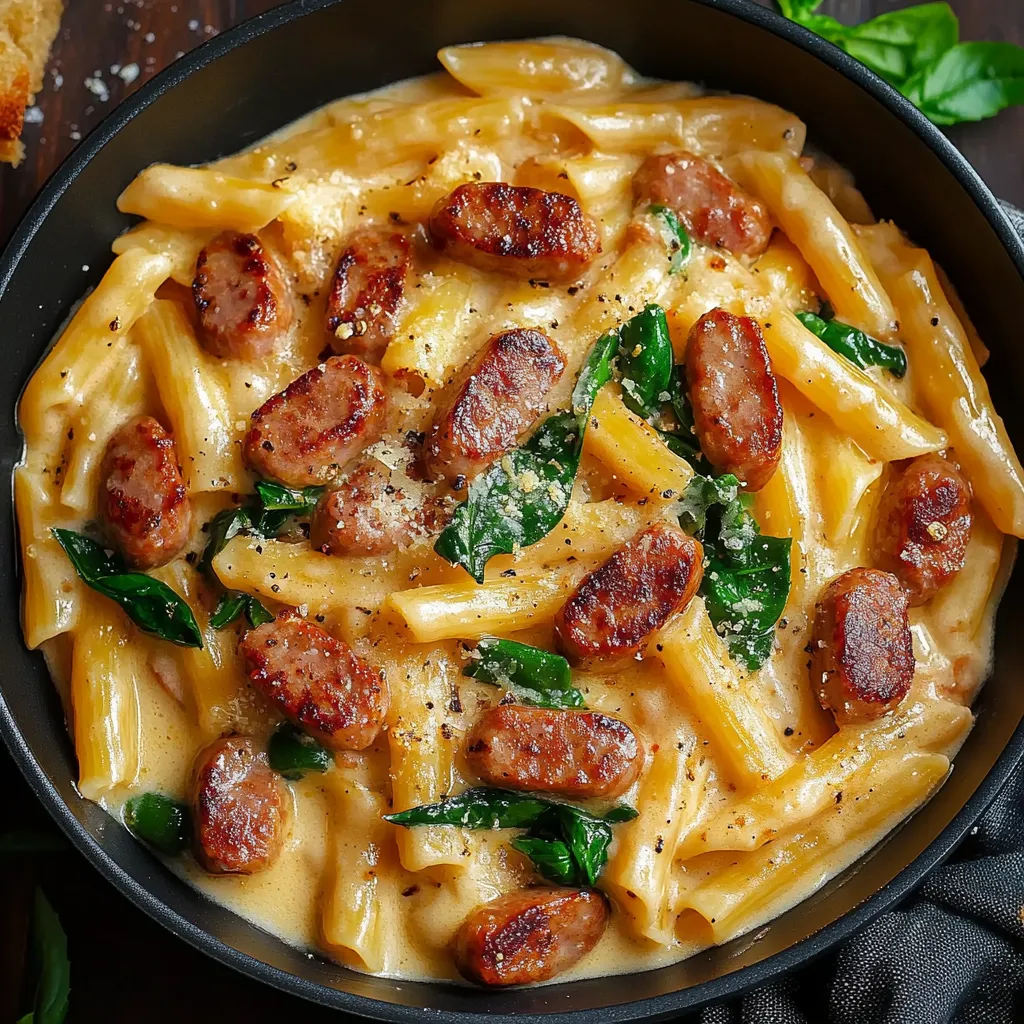 CREAMY CAJUN SAUSAGE PASTA