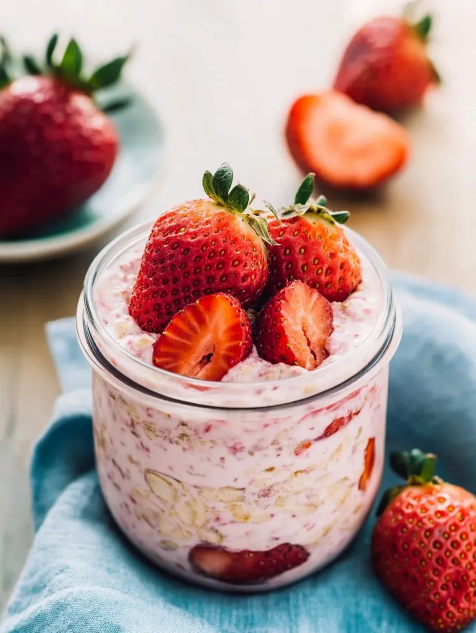 Easy Strawberry Yogurt Overnight Oats