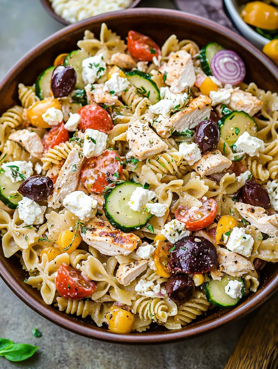 Easy Greek Chicken Pasta Salad Recipe