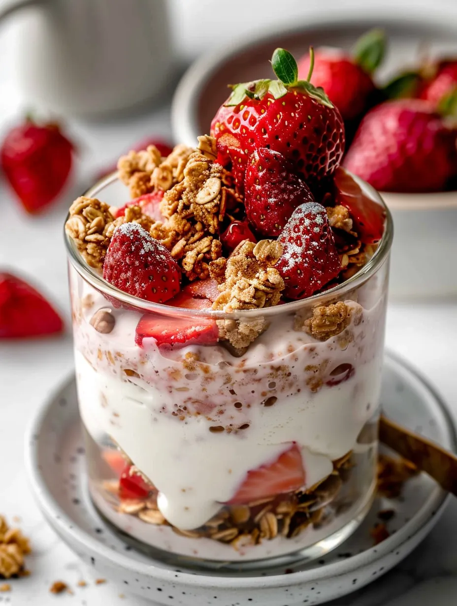 Easy Protein Strawberry Cheesecake Overnight Oats Recipe