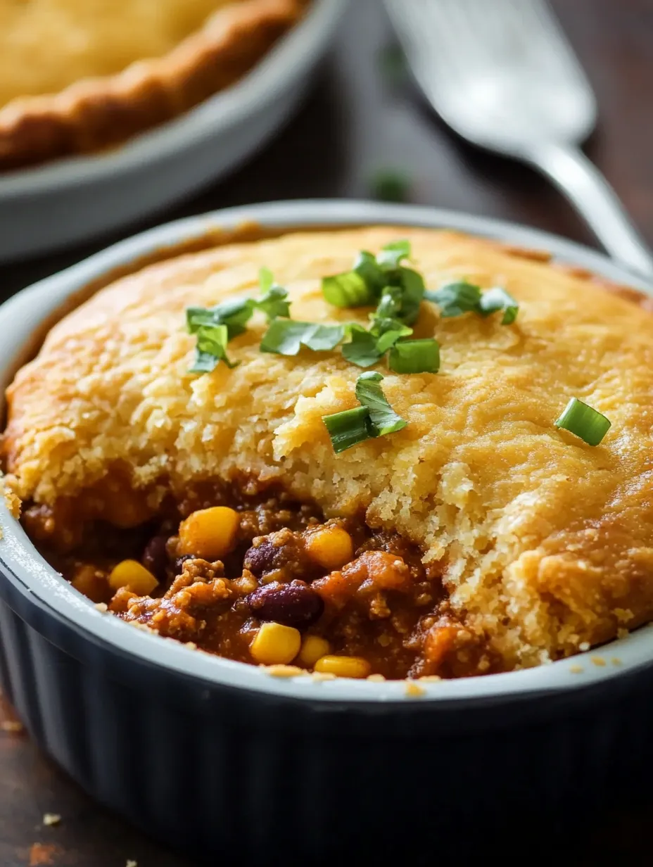 Chili Pot Pie with Cornbread Crust Recipe