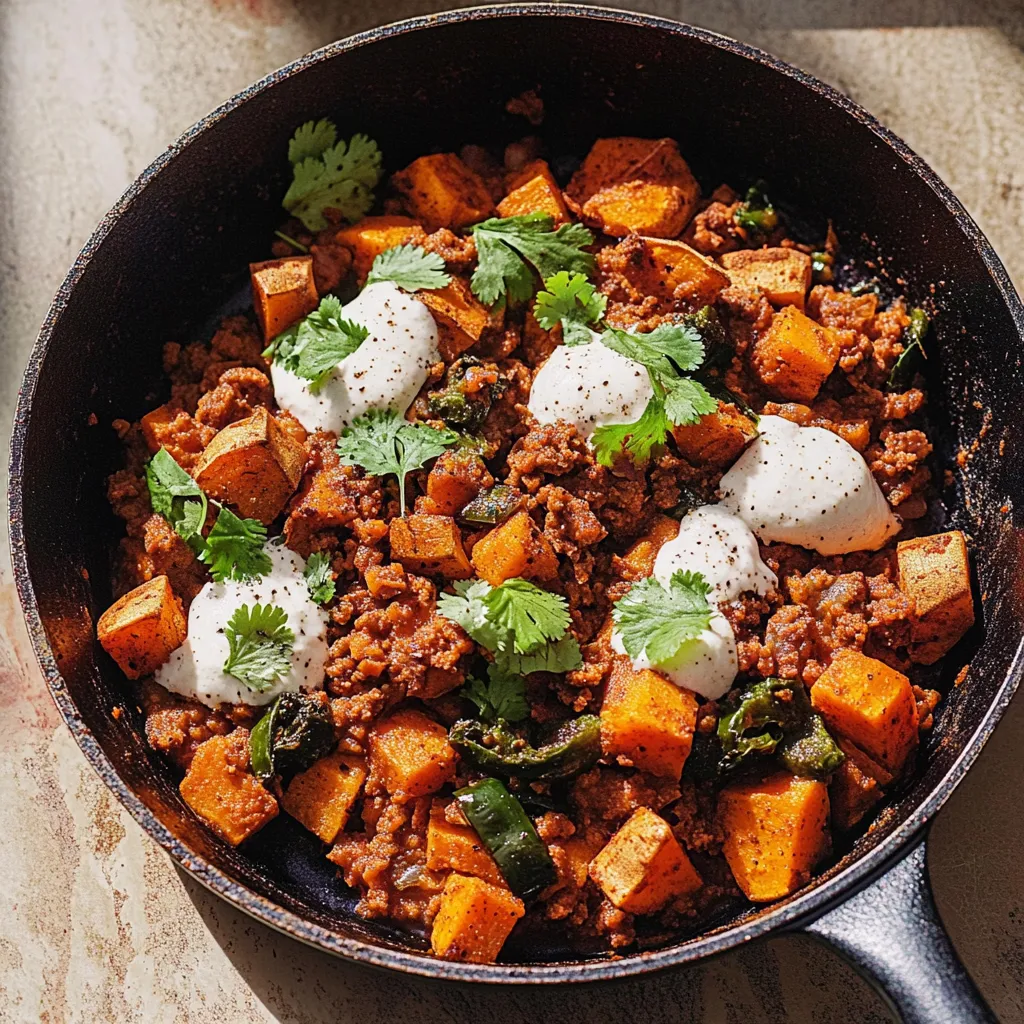 sweet potato and poblano skillet