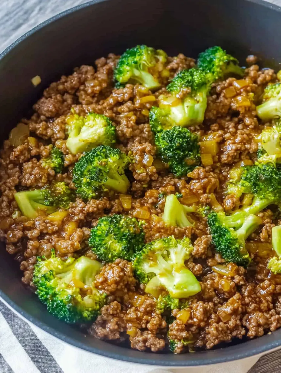 Easy Honey Garlic Ground Beef and Broccoli