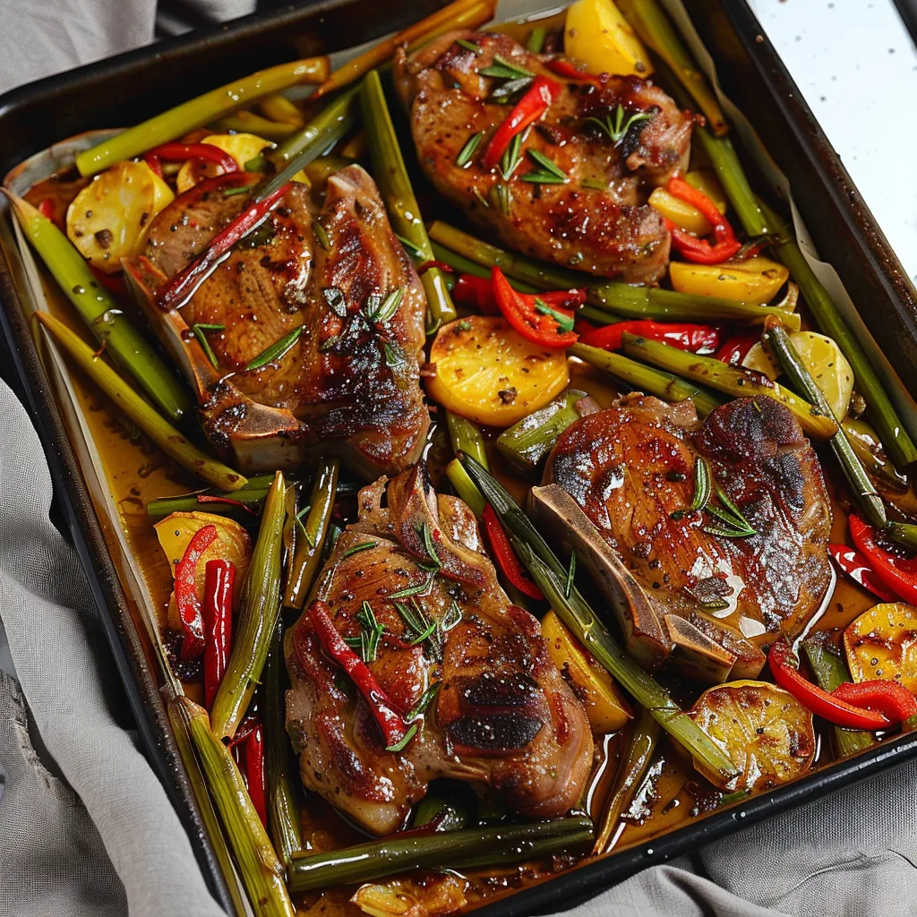 Sheet Pan Pork Chops and Vegetables