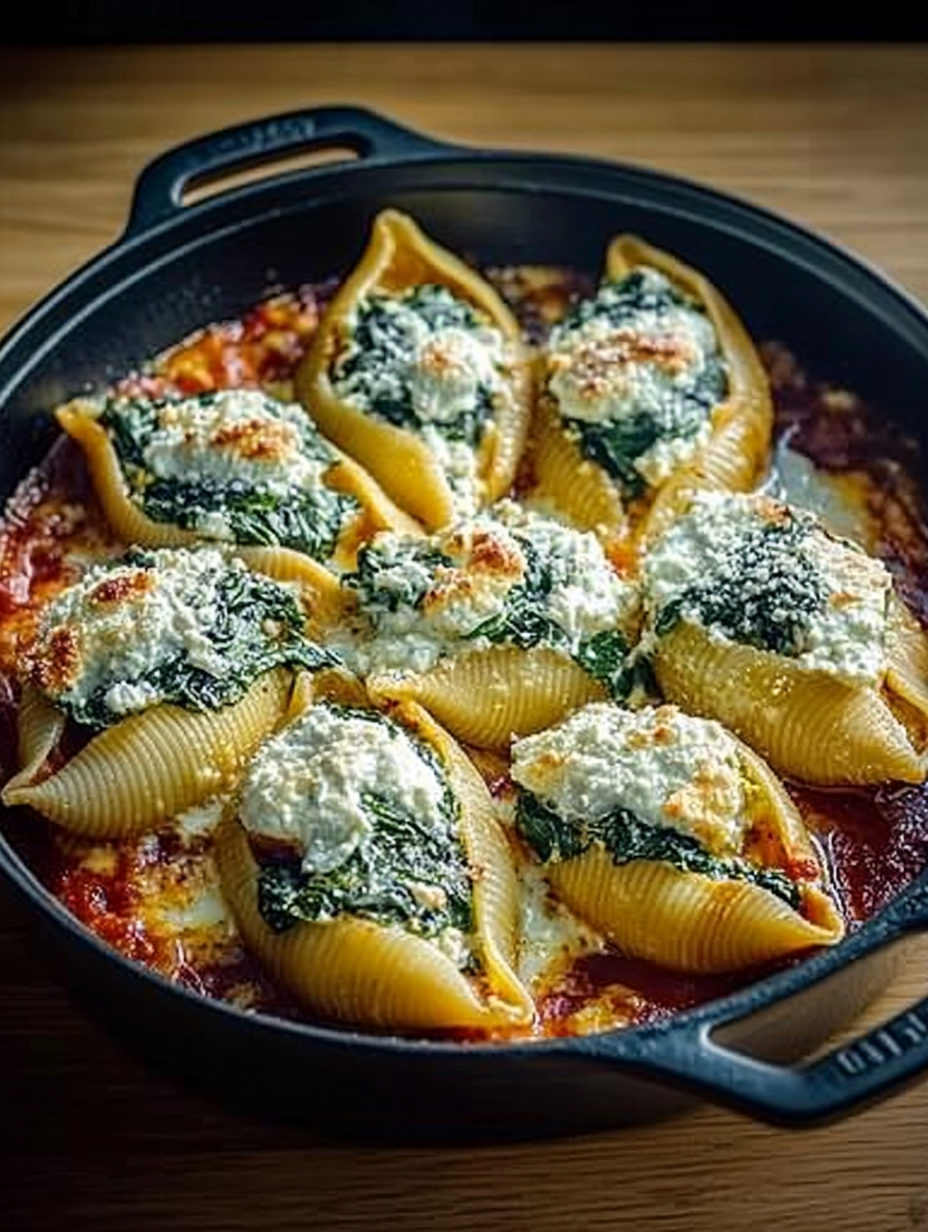 Easy Spinach and Ricotta Stuffed Shells Recipe