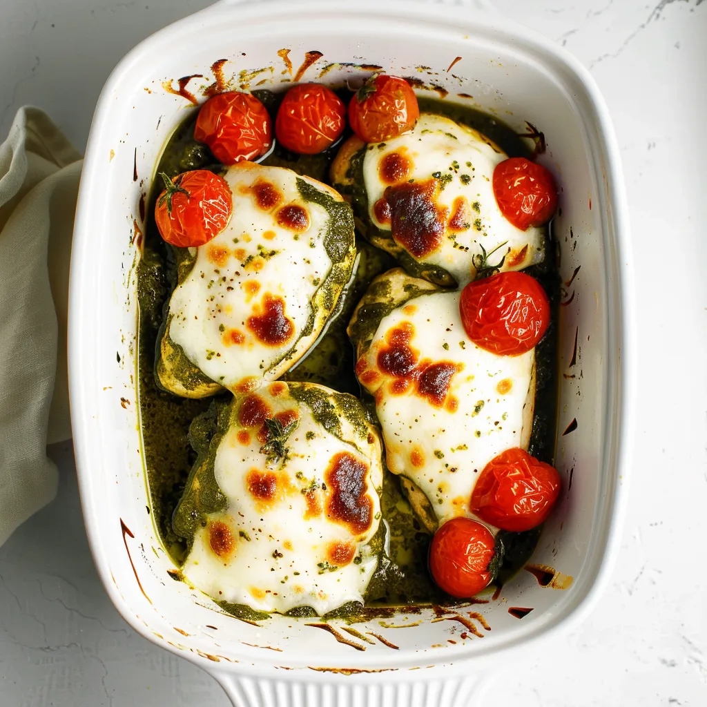 Baked Pesto Mozzarella Chicken