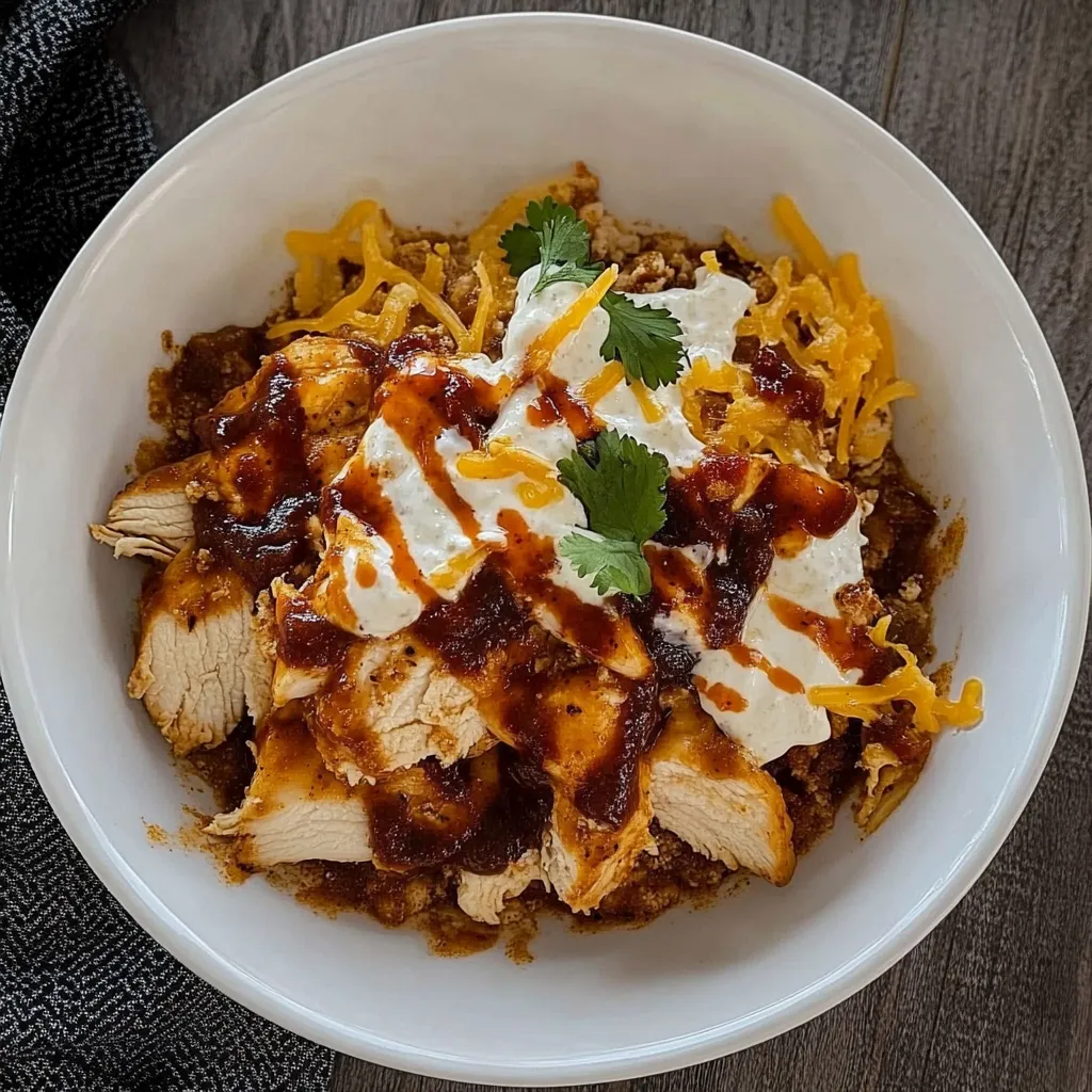 High Protein BBQ Ranch Chicken Bowl