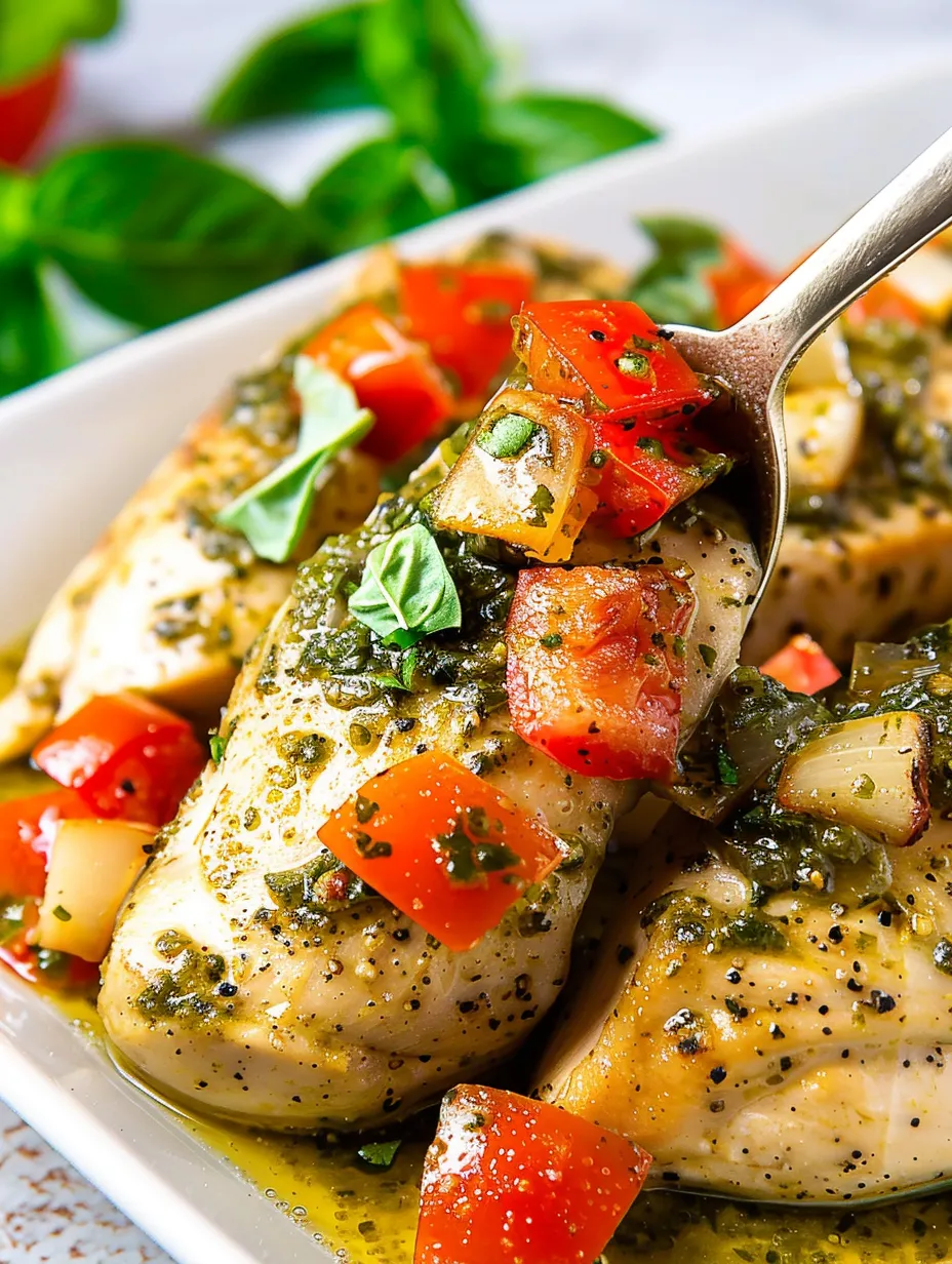 Easy Crockpot Pesto Chicken Recipe