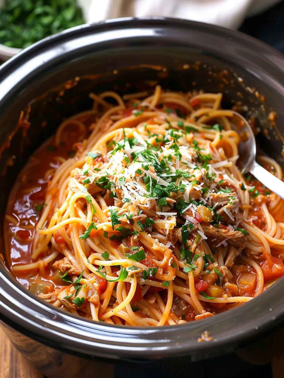 Crockpot Chicken Spaghetti Recipe