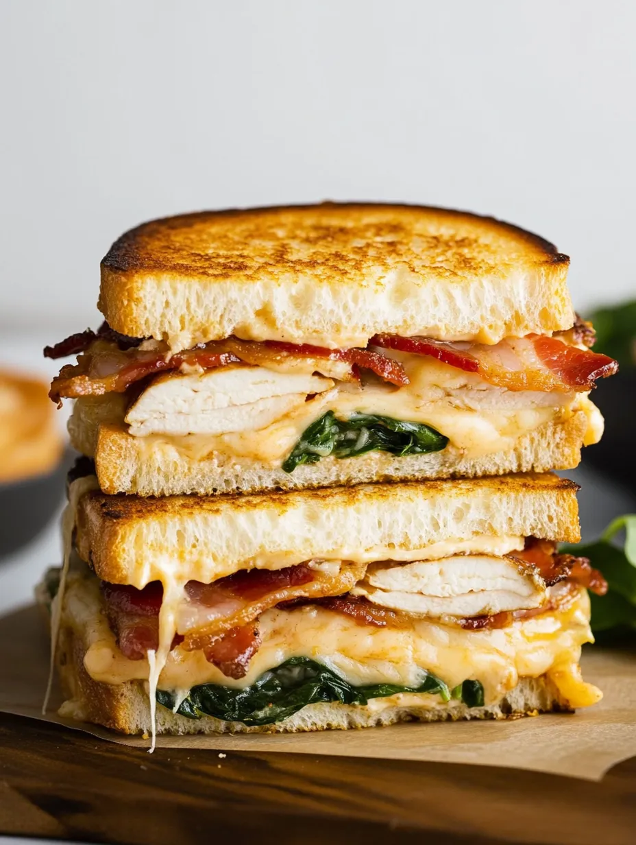 Turkey Melt with Cheddar, Spinach, and Bacon Recipe